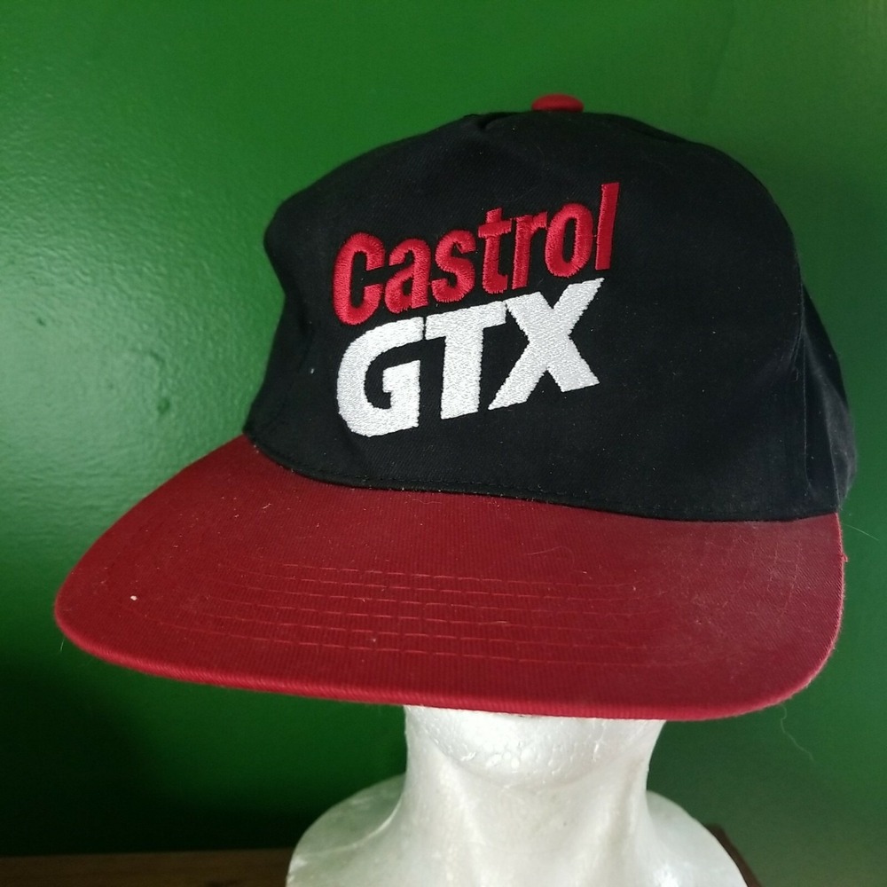 Castrol GTX Hat Cap Spellout Drive Hard Automotive Oil Snapback Logo #1